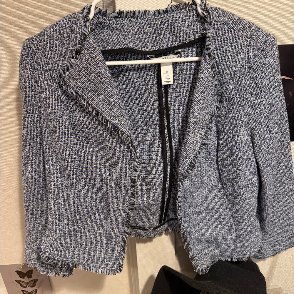 White House Black Market Blue Textured Blazer